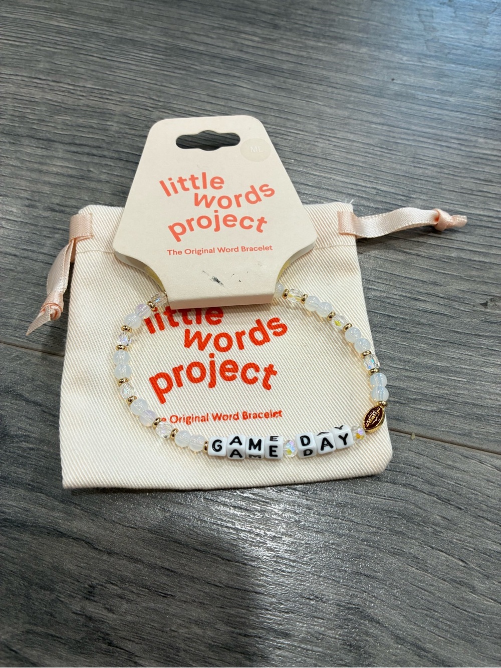 Little Words Project 'Game Day' Bracelet - White & Gold